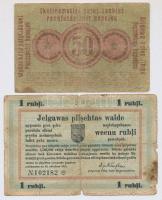 Vegyes: Lettország / Német megszállás 1915. 1R + Litvánia /  Német megszállás / Darlehnskasse Ost, P...