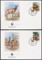 WWF: Antelope set on 4 FDC WWF: Antilopok sor  4 db FDC-n