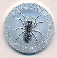 Ausztrália 2015. 1$ Ag II. Erzsébet / Ausztrál tölcsérhálós pók (1oz/0.999) T:BU Australia 2015. 1 Dollar Ag Elisabeth II / Funnel-web spider (1oz/0.999) C:BU