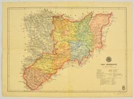 1941 Vas vármegye térképe, M. kir. honv. Térképészeti Intézet, 1:335 000, 35x46,5 cm