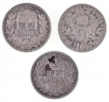 1914KB-1915KB 1K Ag "Ferenc József" (2x) + Ausztria 1908. 1K Ag "Ferenc József - Jubi...