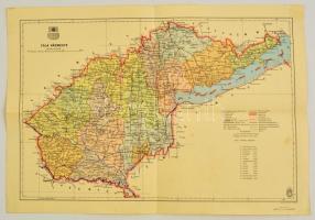 1941 Zala vármegye térképe, M. kir. honv. Térképészeti Intézet, 1:335 000, 35x50 cm
