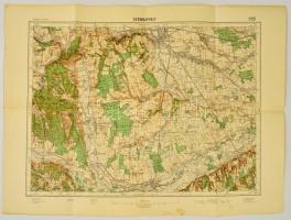 1929 Szombathely térképe, 1:75000, M. Kir. Állami Térképészeti Intézet, 47×62 cm