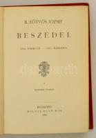 B. Eötvös József beszédei I-II. kötet. Bp.,1886, Ráth Mór, (Prochaska Károly-ny.), IV+456+VI+369 p.M...