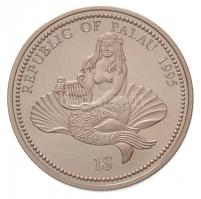 Palau 1995. 1$ Cu-Ni "Tengeri élet védelme - Sellő hárfával" multicolor T:PP
Palau 1995. ...