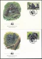 WWF Mountain gorilla set 4 FDC WWF: Hegyi gorilla sor 4 db FDC-n