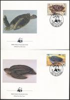 Teknősök sor 4 db FDC-n Turtles set 4 FDC