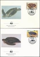 WWF: Turtle set on 4 FDCs WWF: Teknős sor 4 db FDC-n