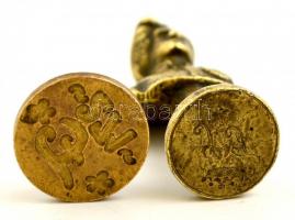 2 db monogramos réz pecsétnyomó, d: 2 ill. 2,5 cm