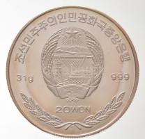 Észak-Korea DN 20W Ag "Bambusz és daru" T:PP
North Korea ND 20 Won Ag "Bamboo and cr...