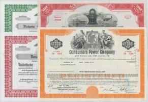 Vegyes: 11db-os amerikai, német és francia részvény és értékpapír tétel, mind klf T:I-,II
Mixed: 11...