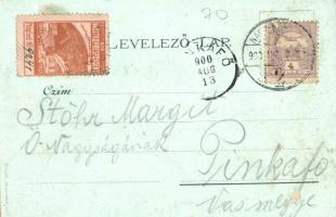 Nagykanizsa, Fő utca, Pollák, Irmler Józser, Milhofer Ödön üzletei. Schless Antal kiadása, Pick Test...