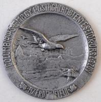 ~1930. Columbia Postagalambtenyésztők Országos Szövetsége öntött fém emlékérem (76mm) T:2-