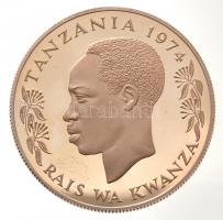 Tanzánia 1974. 25Sh Ag Zsiráfok T:2(PP) karc, ujjlenyomat Tanzania 1974. 25 Shilingi Ag Giraffes C:XF(PP) scratched, fingerprint Krause KM#7a