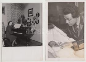 cca 1940-1960 Színészeket és operaénekeseket ábrázoló 5 db fotó, köztük Némethy Ella, Ladányi Ilona,...