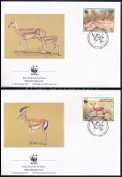 WWF: Gazelle sor 4 db FDC-n WWF Gazelle set 4 FDC