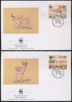 WWF: Gazelle set on 4 FDC-s WWF: Gazelle sor  4 db FDC-n