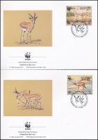 WWF: Gazella sor 4 db FDC-n WWF: Gazelle set on 4 FDCs