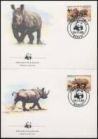 WWF: Keskenyszájú orrszarvú sor + FDC-n WWF Rhinoceros noir set + FDC