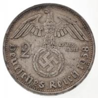Német Harmadik Birodalom 1938B 2M Ag "Hindenburg" T:2
German Third Reich 1938B 2 Mark Ag ...