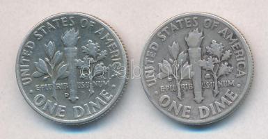 Amerikai Egyesült Államok 1957. 1D Ag "Roosevelt" + 1958D 1D Ag "Roosevelt" T:2-...