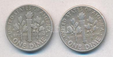 Amerikai Egyesült Államok 1959. 1D Ag "Roosevelt" + 1960D 1D Ag "Roosevelt" T:2-...