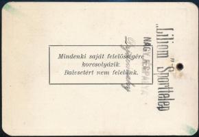 cca 1930-1940 Bp.IX. Mester utca, Jégbérlet a "Liliom" sporttelep nagy jégpályájára