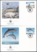 WWF Sea animals set + FDC WWF: Tengeri állatok sor + FDC-n