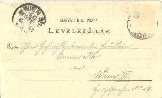 1897 (Vorläufer!) Budapest XIV. Városliget, Az Ezredéves Kiállítás panorámája. Eisler G. Art Nouveau...