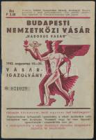 1942 A Budapesti Nemzetközi Vásár Háborús Vásár igazolványa