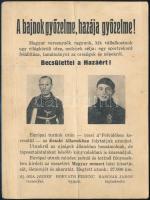 1923 Magyar kerékpárversenyzők világ körüli útját reklámozó szórólap, hajtott