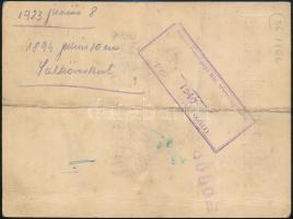 1923 Magyar kerékpárversenyzők világ körüli útját reklámozó szórólap, hajtott