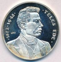 Lapis András (1942-) 1988. "Telcs Ede / Magyar Éremgyűjtők Egyesülete Bajai Csoportja" Ag emlékérem (35,93g/0.835/42,5mm) T:1-(PP)