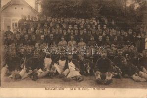 Nagymegyer, Velky Meder; M. K. III. Őrzászlóalj 2. század csoportképe / WWI K.u.K. military group picture (EK)