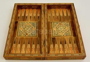 Intarziás sakk- ill. ostábla, bábuk nélkül, szép állapotban
