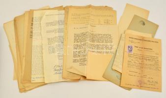 cca 1945-1952 Vegyes okmány tétel, népbírósági iratok, pl. idézés háborús bűntett miatt