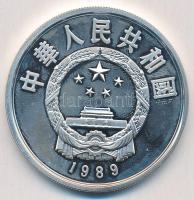 Kínai Népköztársaság 1989. 10Y Ag "Veszélyeztetett állatok - Mandzsu daru" T:1(PP) ujjleny...