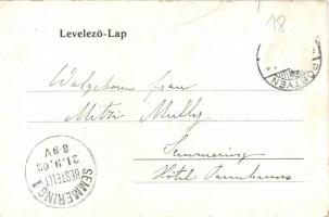 Pöstyén, Pistyan, Piestany; Szűz Mária szobor, park. A. Bernas kiadása / Maria Lourdes im Parke / Ma...