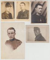 cca 1930-1940 10 db katona- és rendőrportré, egy részük hátulján feliratozva, különböző méretben