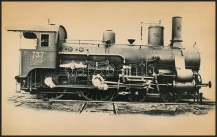 cca 1920-1930 Ganz-mozdony, fotó, 10×18 cm