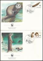 1987 WWF: Vidra sor Mi 3107-3110 + 4 db FDC-n