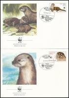 WWF Otter set + 4 FDC WWF: Vidra sor + 4 db FDC-n