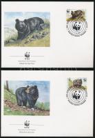 1989 WWF: Örvös medve négyestömb Mi 759-762 + 4 db FDC-n