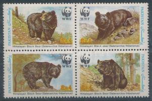 1989 WWF: Örvös medve négyestömb Mi 759-762 + 4 db FDC-n