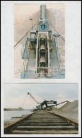 1988-1992 Kavicsbányagépekről készült 6 db fotó, 8,5x12 és 18x24 cm közti méretben