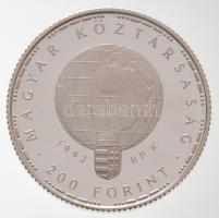 1992. 200Ft Ag "Veszélyeztetett állatvilág - Gólya" T:PP Adamo EM126