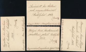 1918 Gyergyóditró, 4 db fotó, hátuljukon feliratozva, 7×10 cm