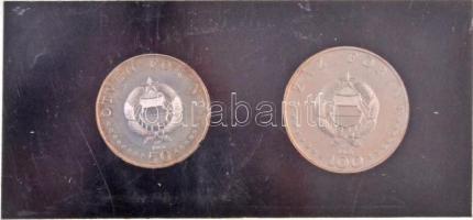 1968. 50Ft Ag + 100Ft Ag "Semmelweis" pár fekete "MNB" plasztiktokban T:BU