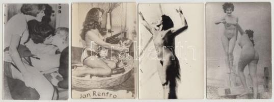cca 1950-1970 17 db erotikus és pornográf fotó, 7x5 és 6,5x9,5 cm közti méretben