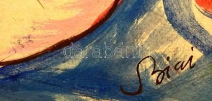 Biai jelzéssel: Női akt. Akvarell-tus, papír, keretben, 29×41 cm